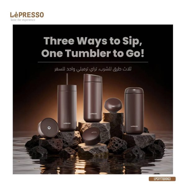 تراول ماگ (فلاسک ) 3 کاره LEPRESSO مدل Triple Quench ( Trio Tumbler )