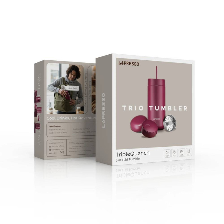 تراول ماگ (فلاسک ) 3 کاره LEPRESSO مدل Triple Quench ( Trio Tumbler )
