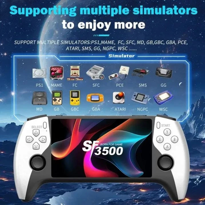 کنسول بازی دستی مدل SF3500 PRO با ۲ دسته بیسیم و حافظه ۲ گیگابایت